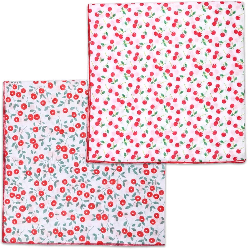 Acigbetter 2 Pack Soft Cotton-Blend Bandana for Women and Men, 21.6''x 21.6'' Neck Head Scarf Summer Thin Bandana Headband - Image 1